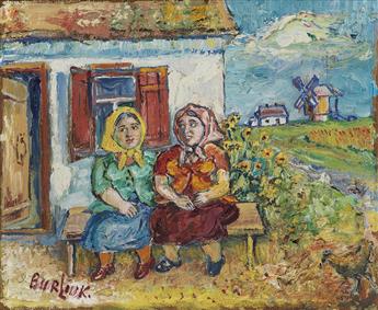 DAVID BURLIUK Two Seated Women.